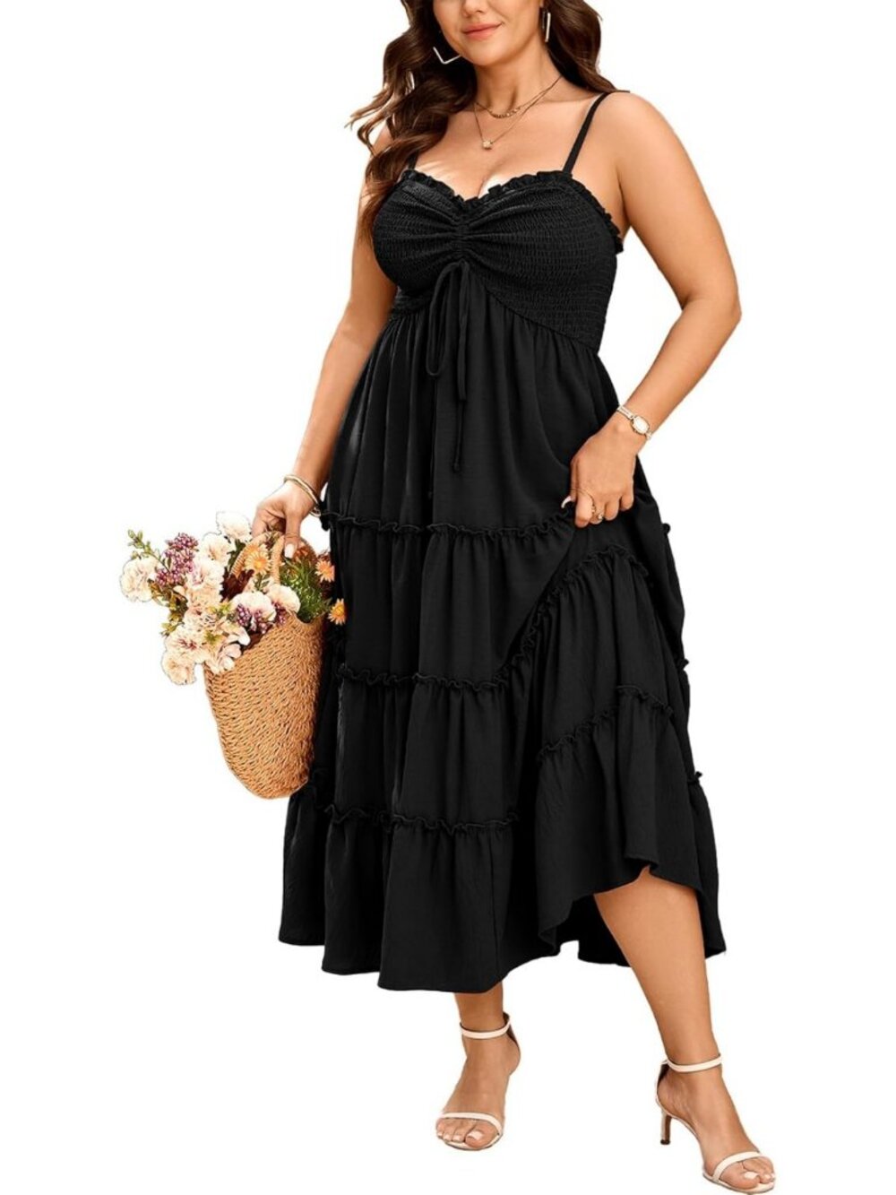 Plus Size Spaghetti Strap Summer Maxi Dress - Flowy, Comfortable, Beach Ready